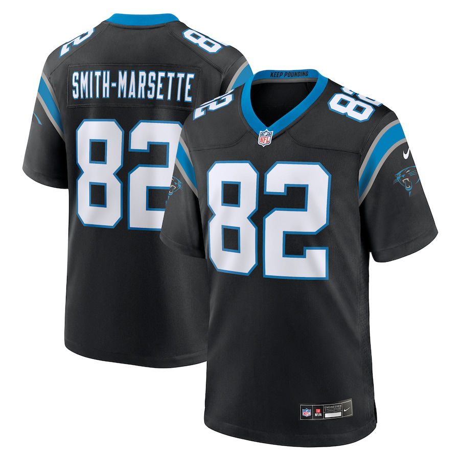 Men Carolina Panthers 82 Ihmir Smith-Marsette Nike Black Team Game NFL Jersey